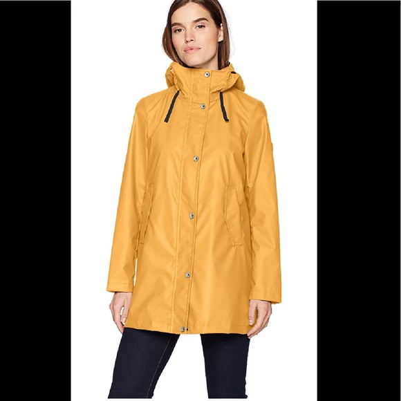Nautica Womens Rubber Rain Coat Yellow 